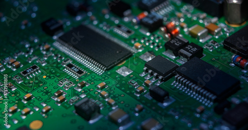 Exploring the intricate details of a circuit board focused on AI and crypto technology