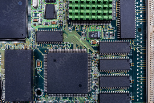 Exploring the intricate details of a circuit board used in AI and crypto technology development