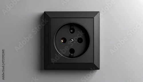 Dark gray wall-mounted electrical outlet