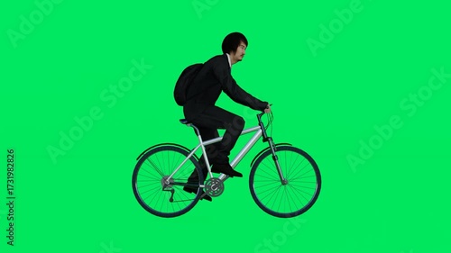 Wallpaper Mural A man riding bicycle on green screen animated chromakey background layers gesture scene figure creative backgrounds movement cartoonish emotion colorful style expression frame depth Torontodigital.ca