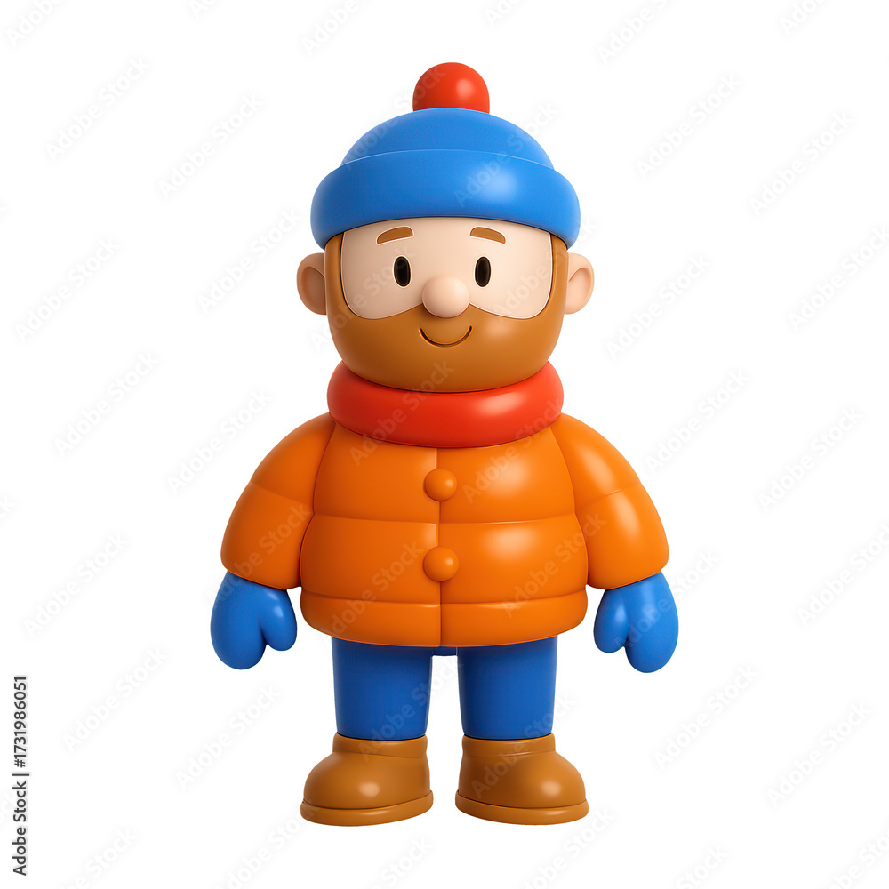 Fototapeta premium PNG Colorful winter cartoon character