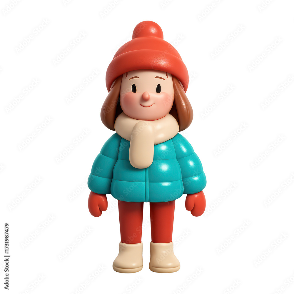 Fototapeta premium PNG Cute winter character illustration