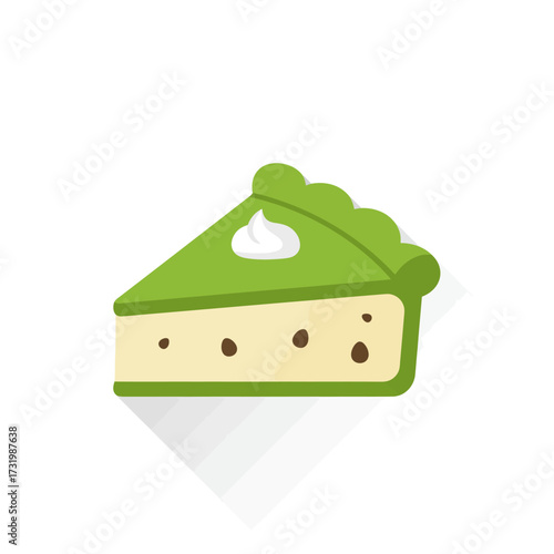 Flat Design Apple Green Pie Slice Icon
