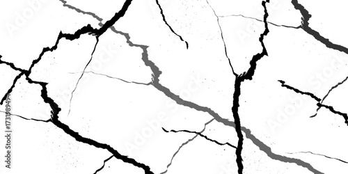  Black crack and dust isolated on white background. Grunge overlay vector with old wall cement texture. distressed cracked surface grunge wall cracked pattern on white and transparent background.