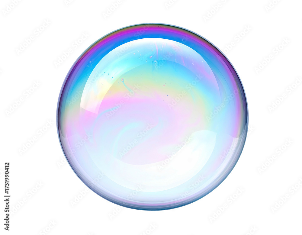 Obraz premium Round iridescent bubble, vibrant colors