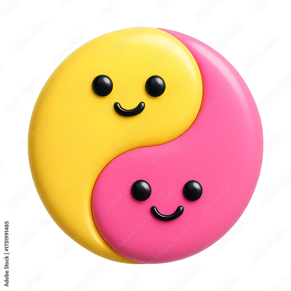 Fototapeta premium PNG Cute yin yang smiley design