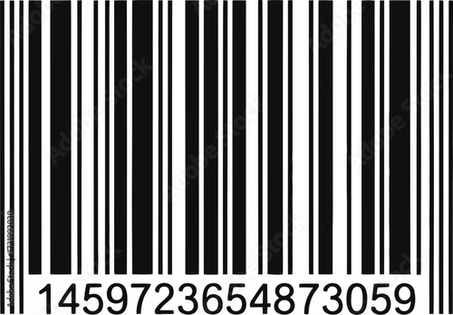 Barcode vector icon or bar code scan label for product price tag with numbers easily editable for digital scanning and inventory management