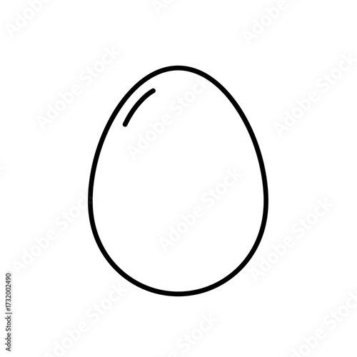Simple outline of an egg in minimalist style  