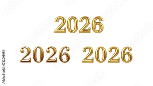 2026 gold on transparent background