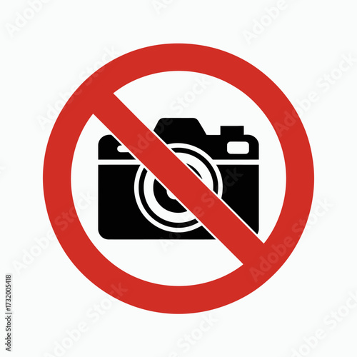 No photography allowed symbol prohibiting taking pictures and protecting privacy in sensitive locations photography restrictions for security measures
