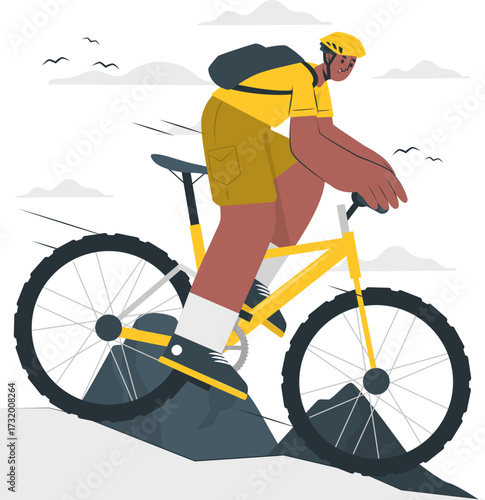 Mountain biking Disproportionate Illustrations

