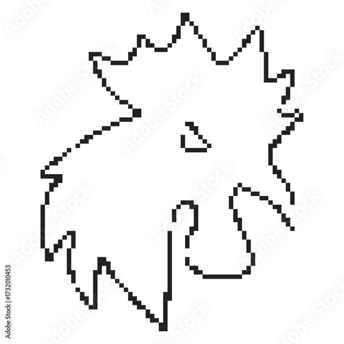 rooster pixel icon, 8-bit. Isolated vector illustration.