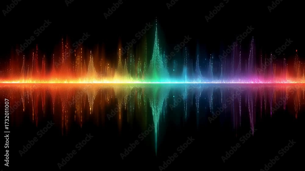 Dynamic audio waveform with glowing spectrum. Equalizer sound bars ...