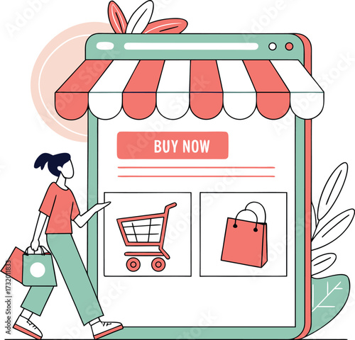 Modern e commerce website interface design with product showcase