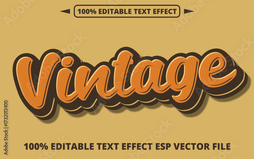 Vintage Retro Text Effect with Bold 3D Style