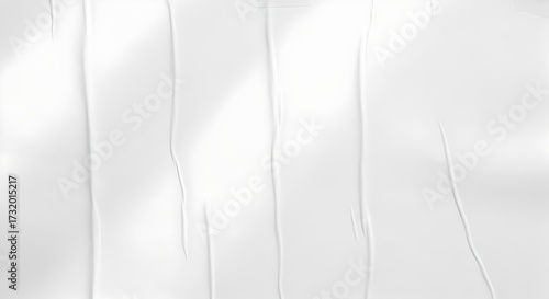 Clean white sheet texture with realistic folds and creases creating an abstract, soft, and wavy textile backdrop for graphic resource use