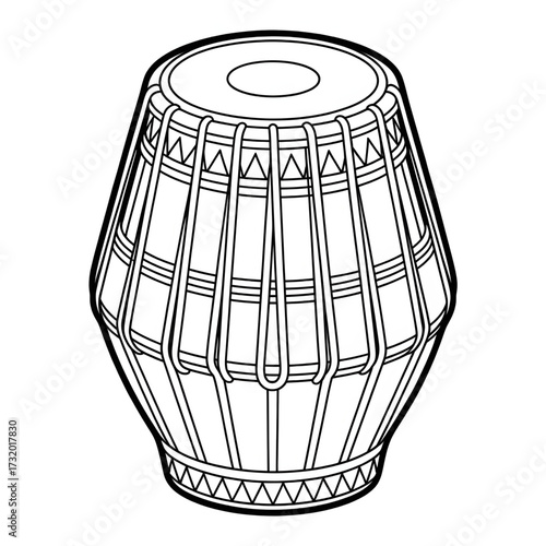 A dholak dhol illustration vector style coloring book