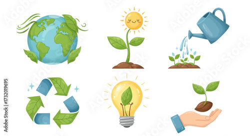Collection of Environmental and Growth Icons.