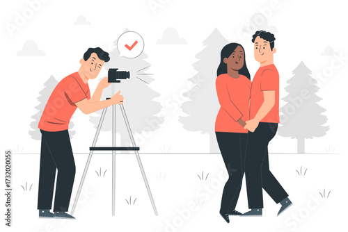 outdoor photoshoot Semi Flat Illustrations
