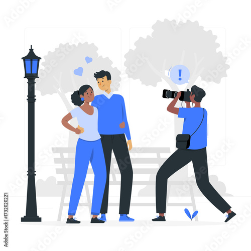 outdoor photoshoot Flat Illustrations
