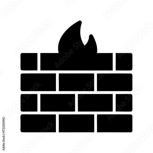 Digital Firewall Illustration Depicting Network Security and Data Protection Concept