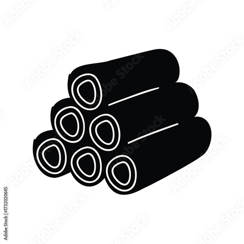 Stack of Logs Black and White Vector Illustration Ready for Lumberjack