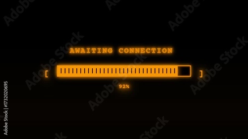 Retro Amber Loading Animation on Black Background