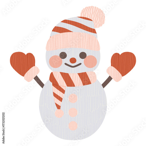 かわいい雪だるまのイラスト