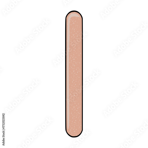 A simple vector illustration of a single, elongated nail file with a textured, peachy-pink surface and rounded edges, isolated on a white background.