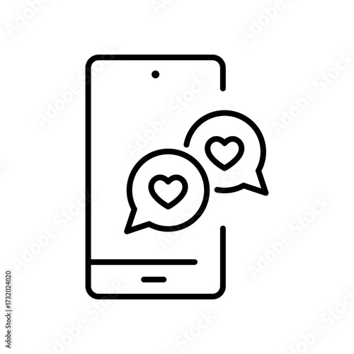 Phone and Speech Bubble with Heart icon