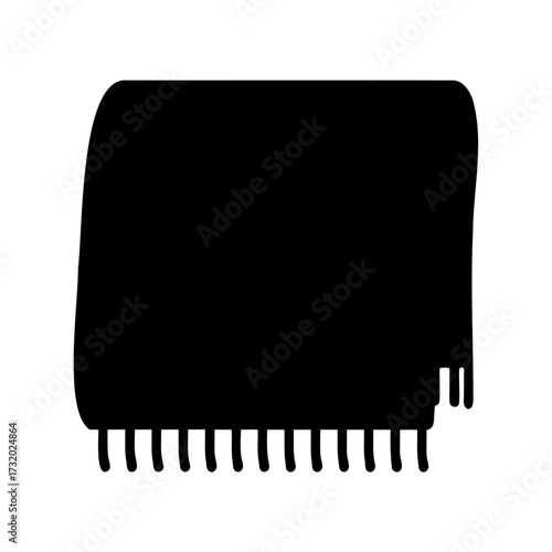 Simple black scarf illustration for winter wear and seasonal designs