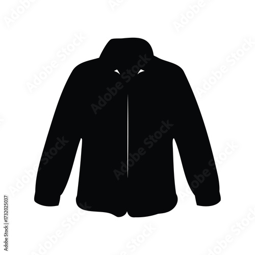 A solid black silhouette of a long sleeved button down shirt