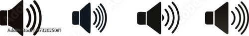 Four speaker icons representing sound levels, showcasing varying intensities of audio output.