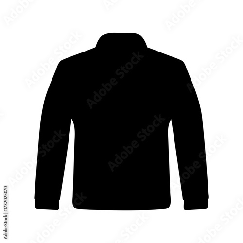 A solid black silhouette of a long sleeved button down shirt