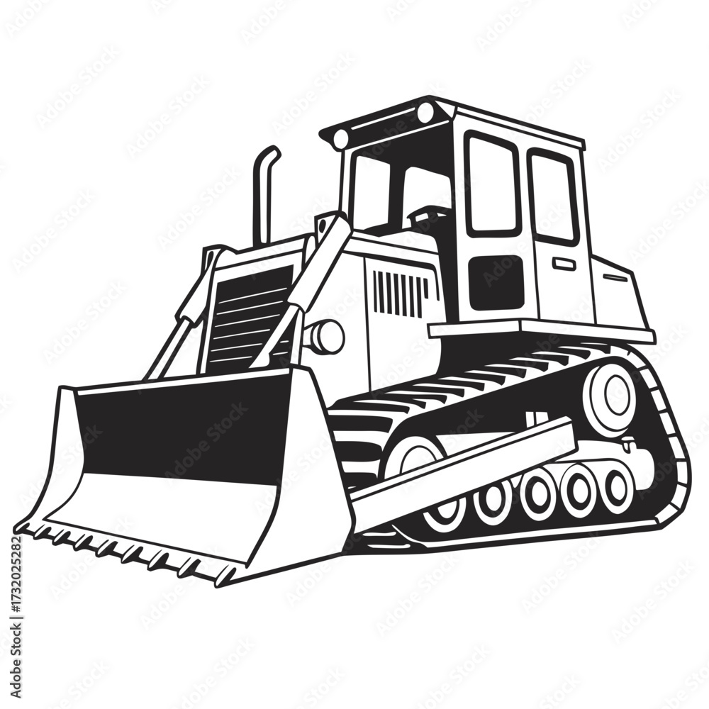 Naklejka premium bulldozer excavator and truck