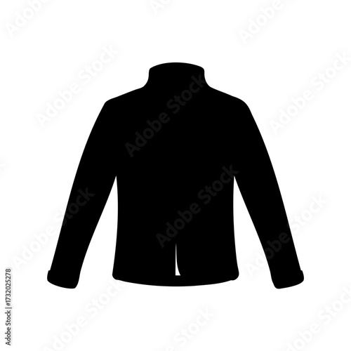 A solid black silhouette of a long sleeved button down shirt
