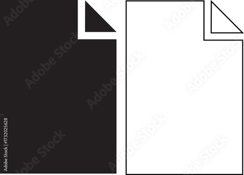 Hand made Simple document icon set black and white vector illustration isolated on white background for web design and user interface