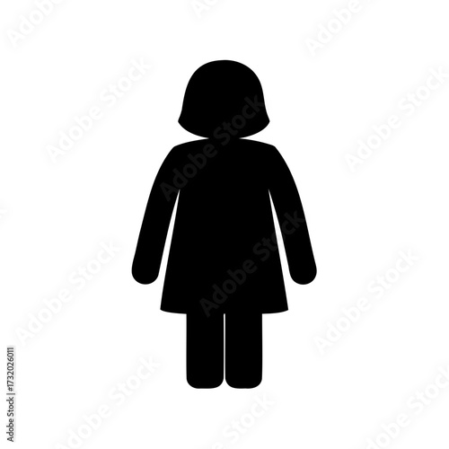 Silhouette of a generic female figure, standing upright and facing forward