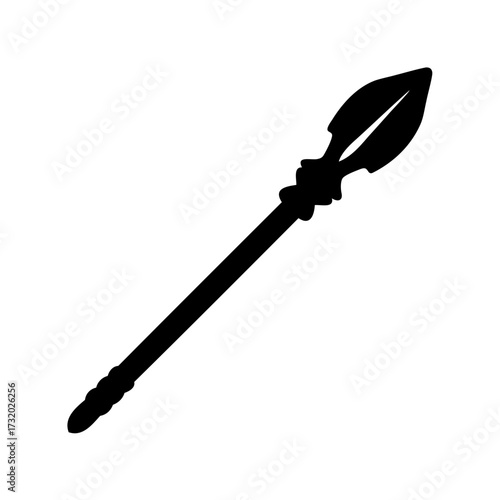 Silhouette of a Spear with Ornate Details, Fantasy Weapon Design