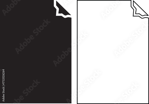 Hand made Torn paper corner vector illustration simple flat design element isolated on white background