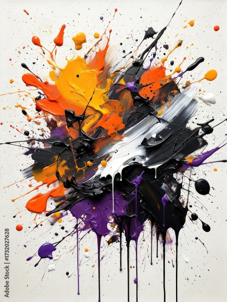 Naklejka premium Vibrant Paint Splatter Explosion Expressing Dynamic Energy