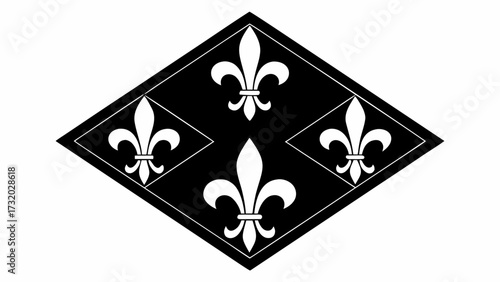 Elegant fleur-de-lis pattern in a diamond design, perfect for royal branding or sophisticated design projects, a symbol of heritage and classic style