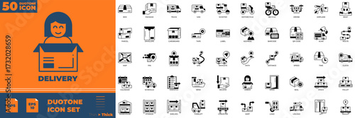 Delivery Duotone Icon Set