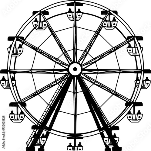 vector illustration of ferris wheel

