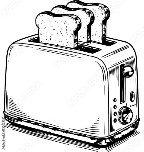 vector toasted bread slices and toaster

