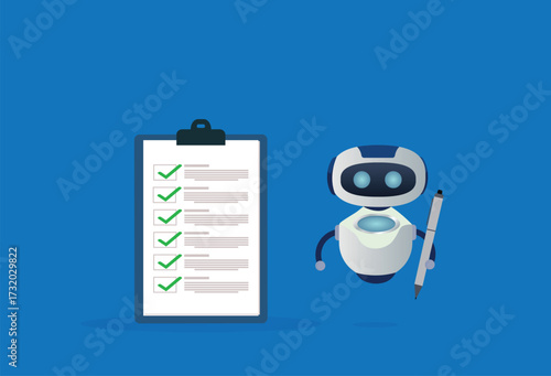 AI chatbot with online checklist for to-do list assistants task planning concept
