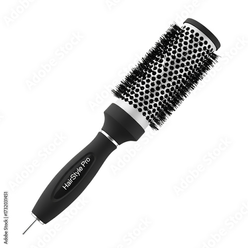 Round blow-dry brush isolated on transparent background