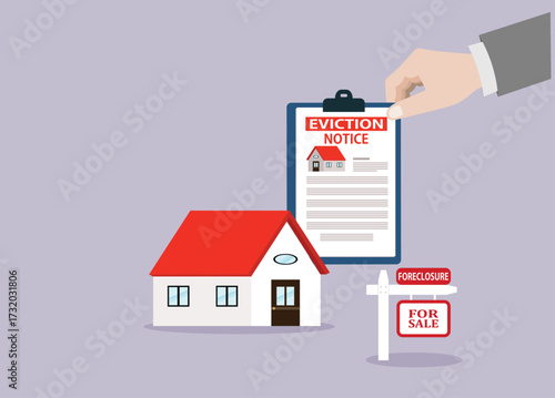 Foreclosure house for sale.Eviction notice

