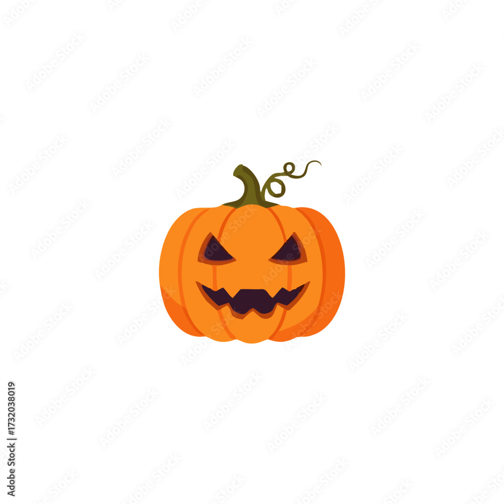 Obraz premium A carved Halloween pumpkin with a spooky face, ready for trick-or-treaters.