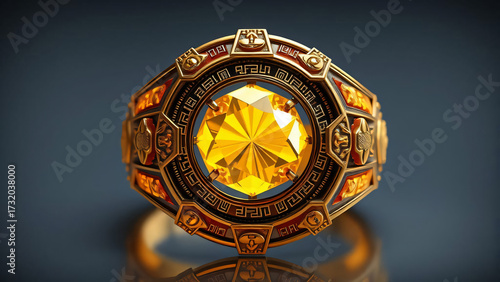 Ancient Prague astronomical clock face art on a beautiful golden antique pocket watch